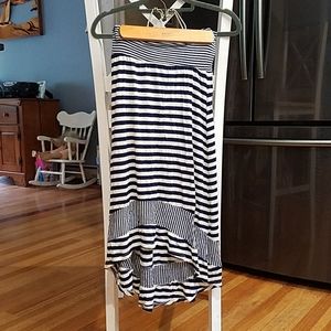 Asymmetrical rayon blend skirt